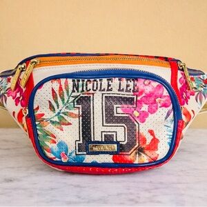 🌸Nicole Lee Floral Fanny Pack Belt Bag | Multicolor Logo Print🌸